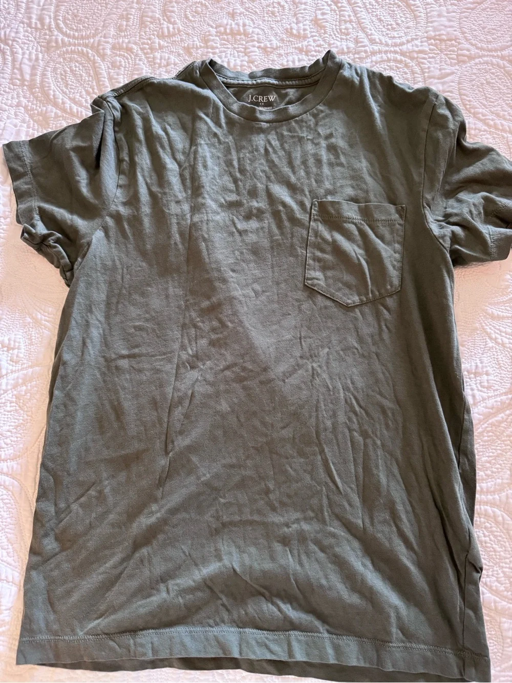 J. Crew Olive Green Short-Sleeve Pocket Tee